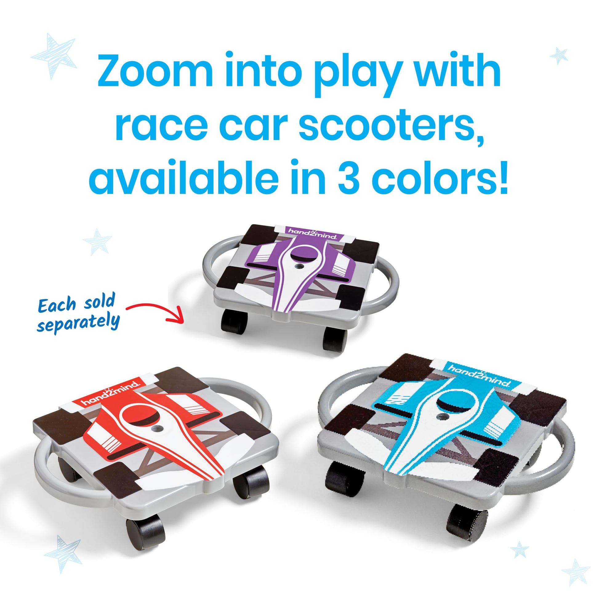 hand2mind Blue Speedway Racer Scooter Board, Gross Motor Toys, Ages 5+