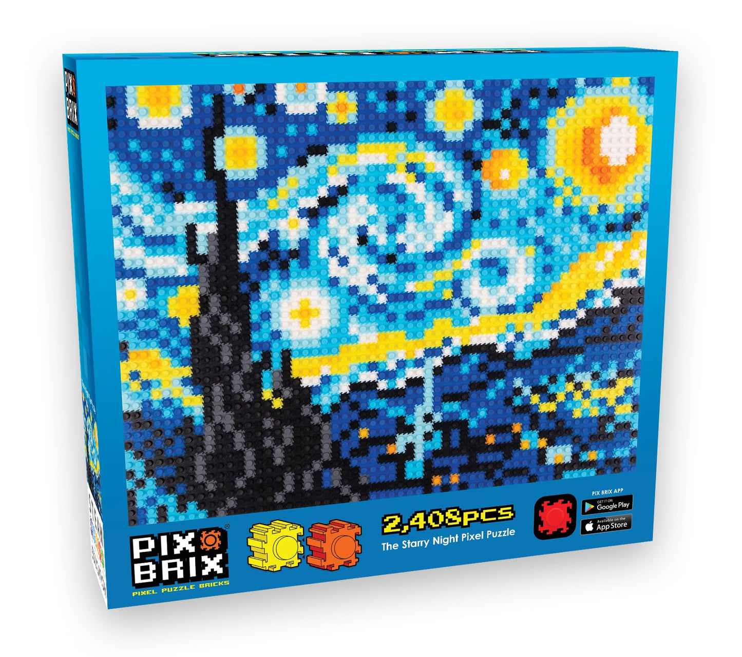 Pix Brix Pixel Art Kit Puzzle Bricks Starry Night Pixel Puzzle, 2,408 Piece