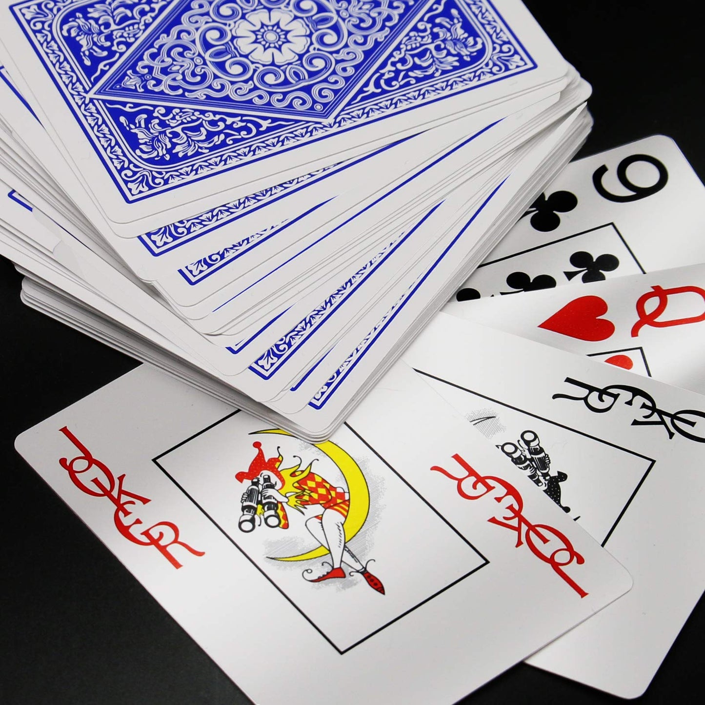 INTEGEAR Playing Cards 2 Decks Waterproof Plastic Poker Cards for Texas Holdem Poker Go Fish and More Card Games, Jumbo Index 2.5" x 3.5"