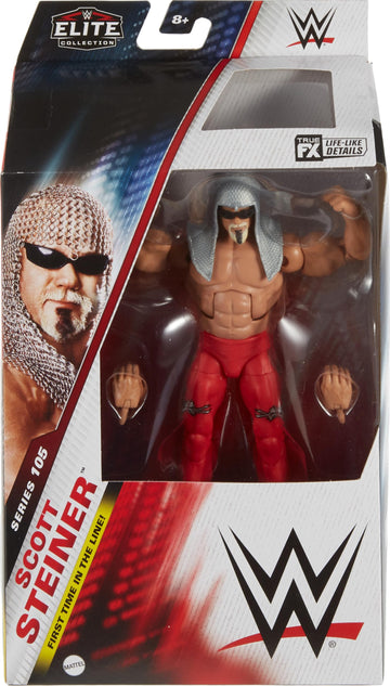 Mattel WWE Elite Action Figure & Accessories, 6-inch Collectible Scott Steiner with 25 Articulation Points, Life-Like Look & Swappable Hands