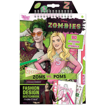 Make It Real Disney Zombies Fashion Design Sketchbook for Girls - Create Outfits for Addison & Bree with Stickers, Stencils, Design Guide - Creative