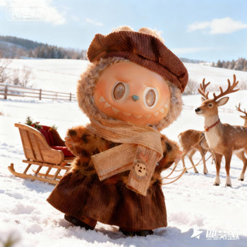 17cm Doll Clothes for Lububu(NO Doll), 4-Piece Outfit Accessories Suit, Hat+Skirt+Scarf+Sweater Cute and Premium Dress Up Set for lafufu,