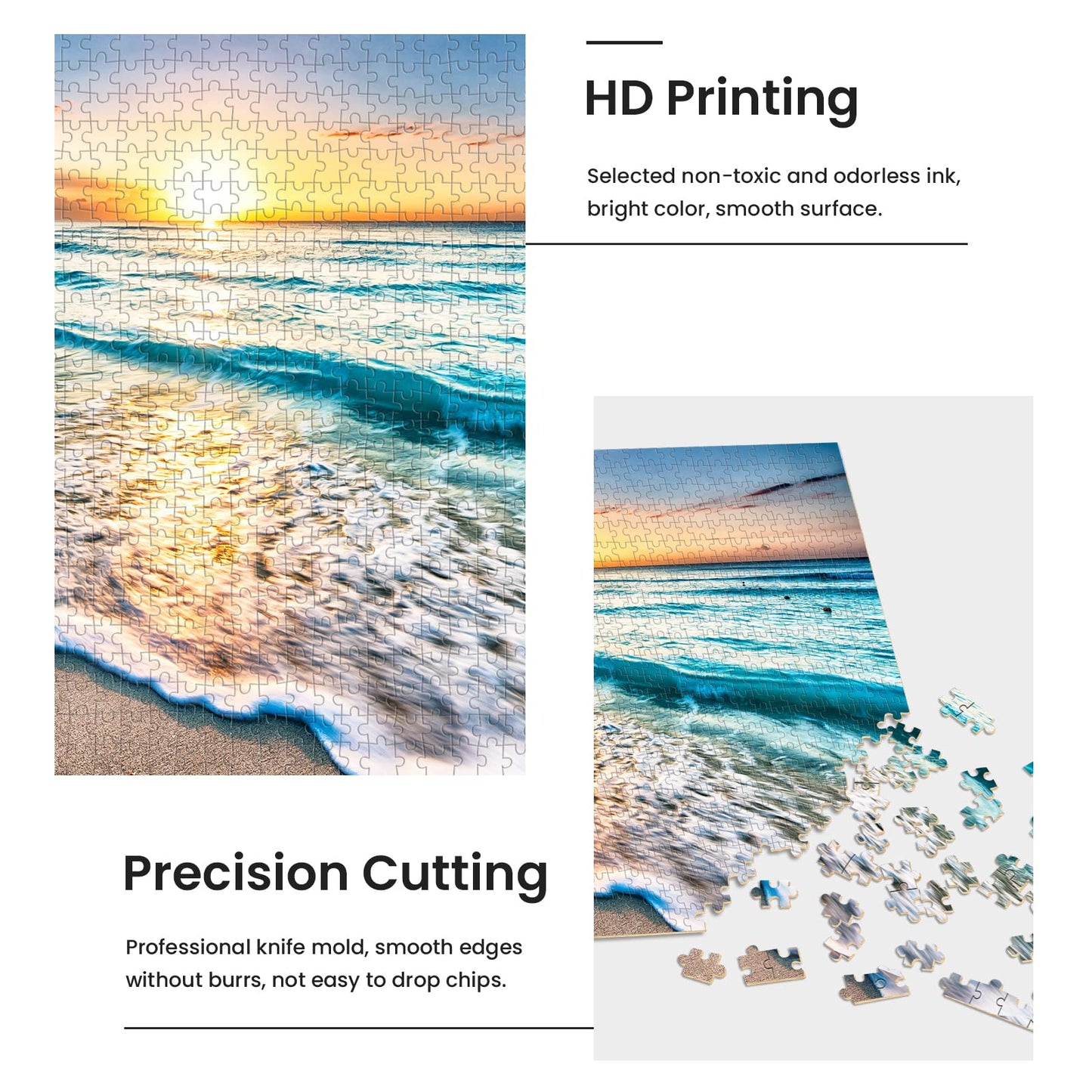 1000 Pieces Wooden Jigsaw Puzzle for Adults, Family or Elderly, Hawaiian Sunset Beach Puzzles, Art Home Decor DIY Funny Parent-Child Educational Game