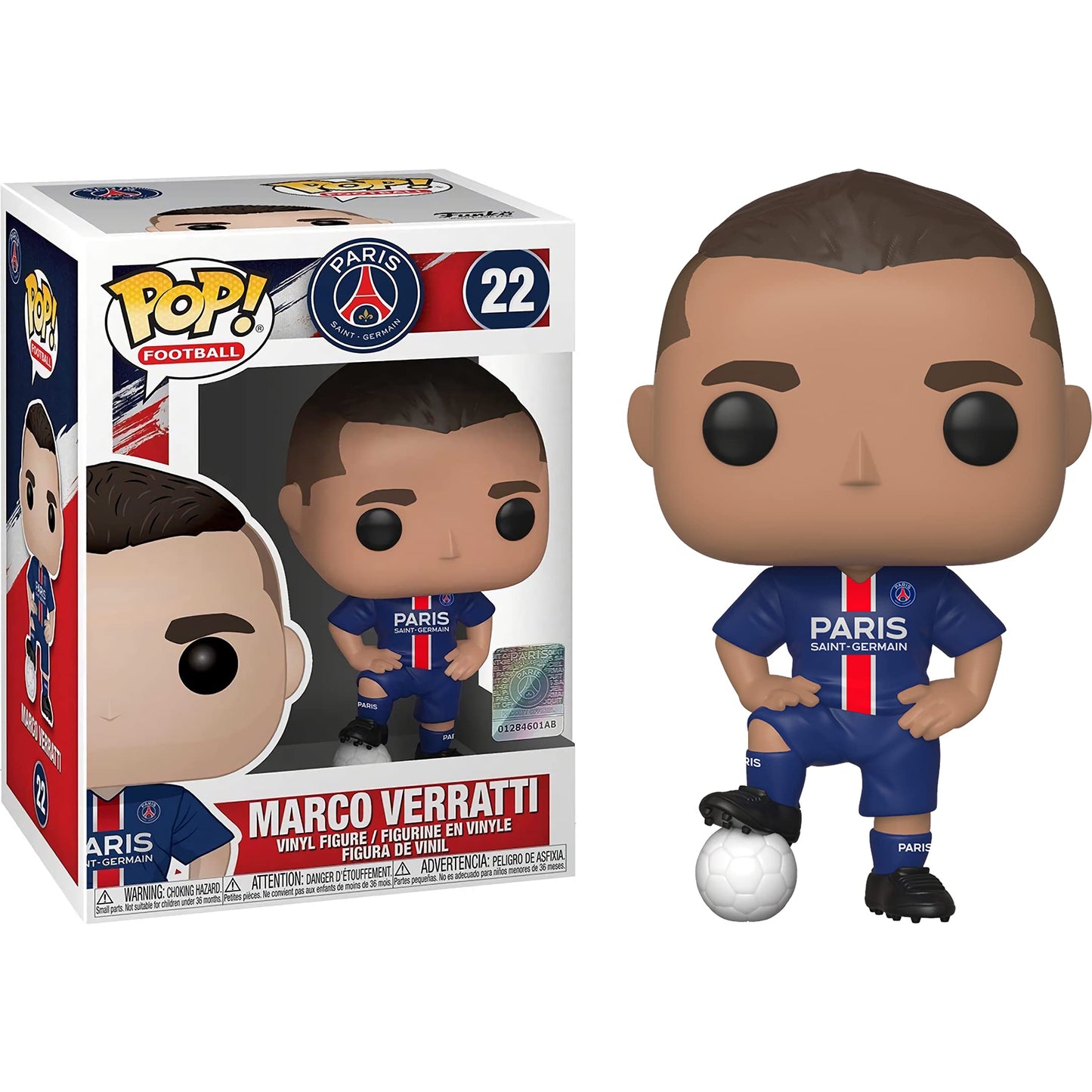 M a r c o Verat t i [P a r i s S a i n t Germa i n]: Fun ko P o p ! Football Vinyl Figurine Bundle with 1 Compatible 'ToysDiva' Graphic Protector