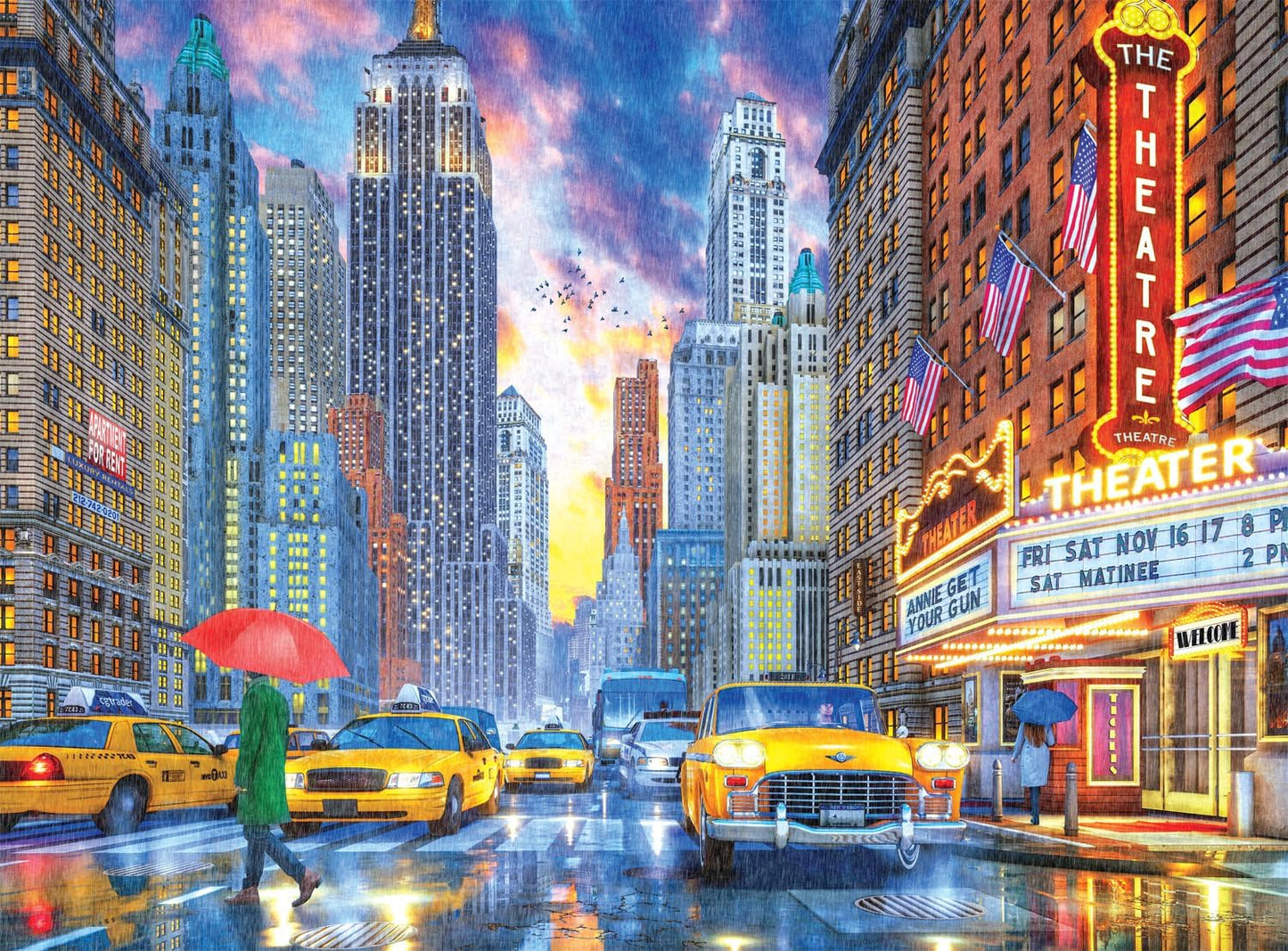 Buffalo Games - Dominic Davidson - Rainy Manhattan - 1000 Piece Puzzle