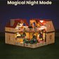 OLEOCA Family Grand Doll House - Light-Up 2-Story Cozy Cabin with Furniture & Bunny Figure, Complete Dollhouse Playset for Creative Pretend Play, Gift