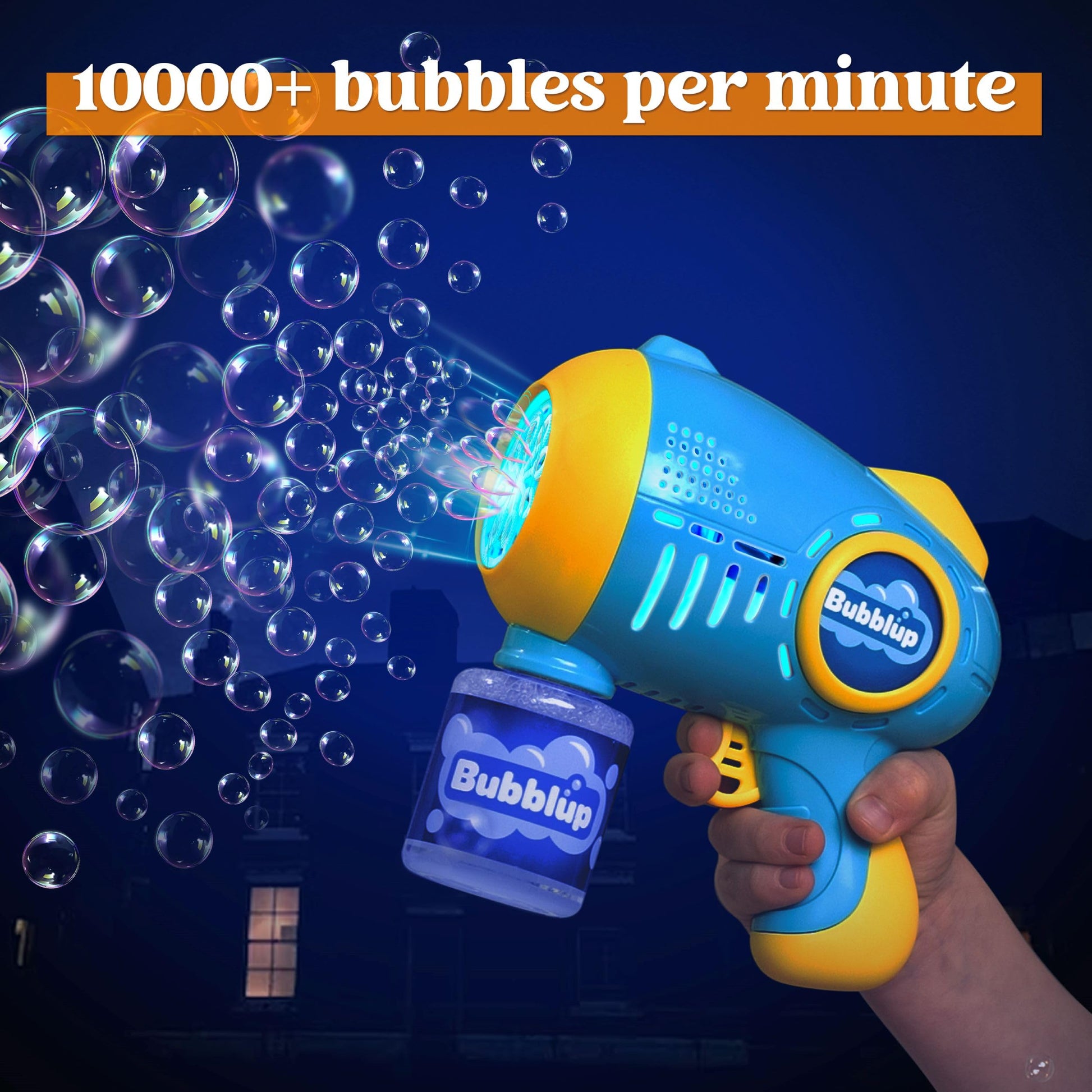 JOYIN 2 Kids Bubble Guns with 4 Bottles Solution, Automatic Bubble Machine Gun with 8 Holes for Kids, Adults, Summer Toys, Easter Basket Stuffers