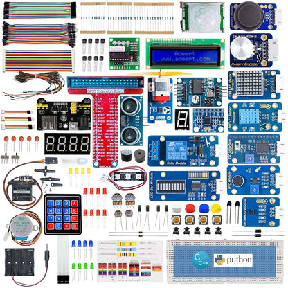 Adeept Upgraded Ultimate Starter Kit for Raspberry Pi 4 3 B+ B 3B 3B+ 2B, Python C Code, 40 Projects, STEM Education Kit, DIY Electronic Components