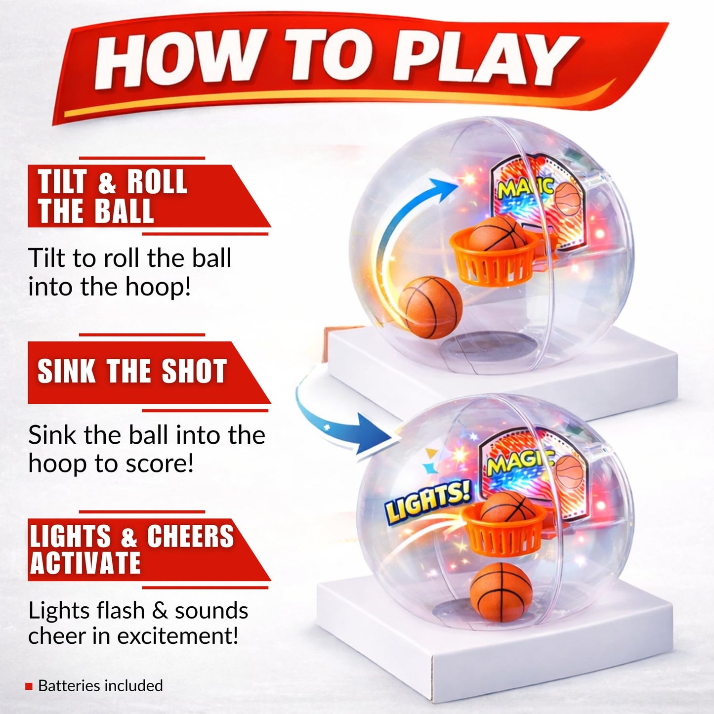Liberty Imports 12 Pack Mini Basketball Electronic Handheld Shoot & Score Hoop Game with LED Lights & Sounds, Bulk Toys Birthday Party Favors Prizes