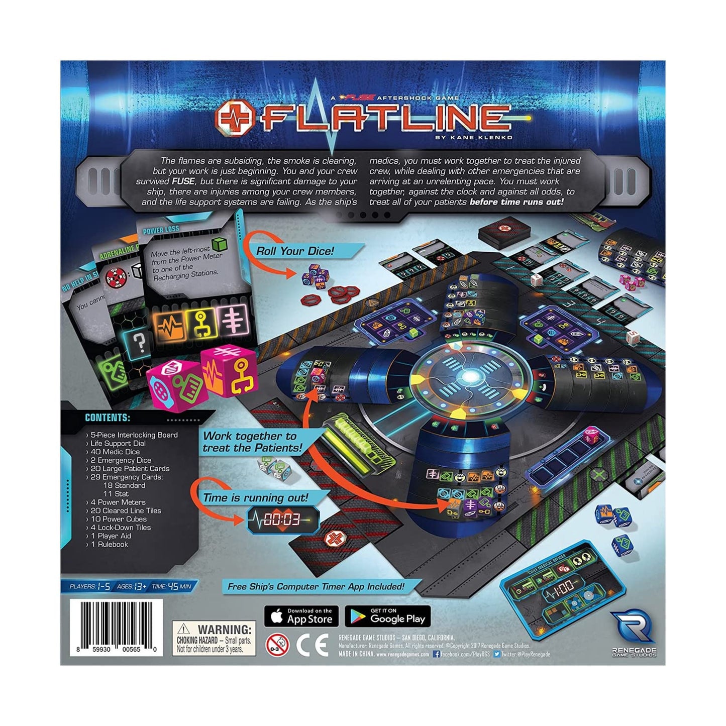 Renegade Game Studios FLATLINE - A FUSE Aftershock Game