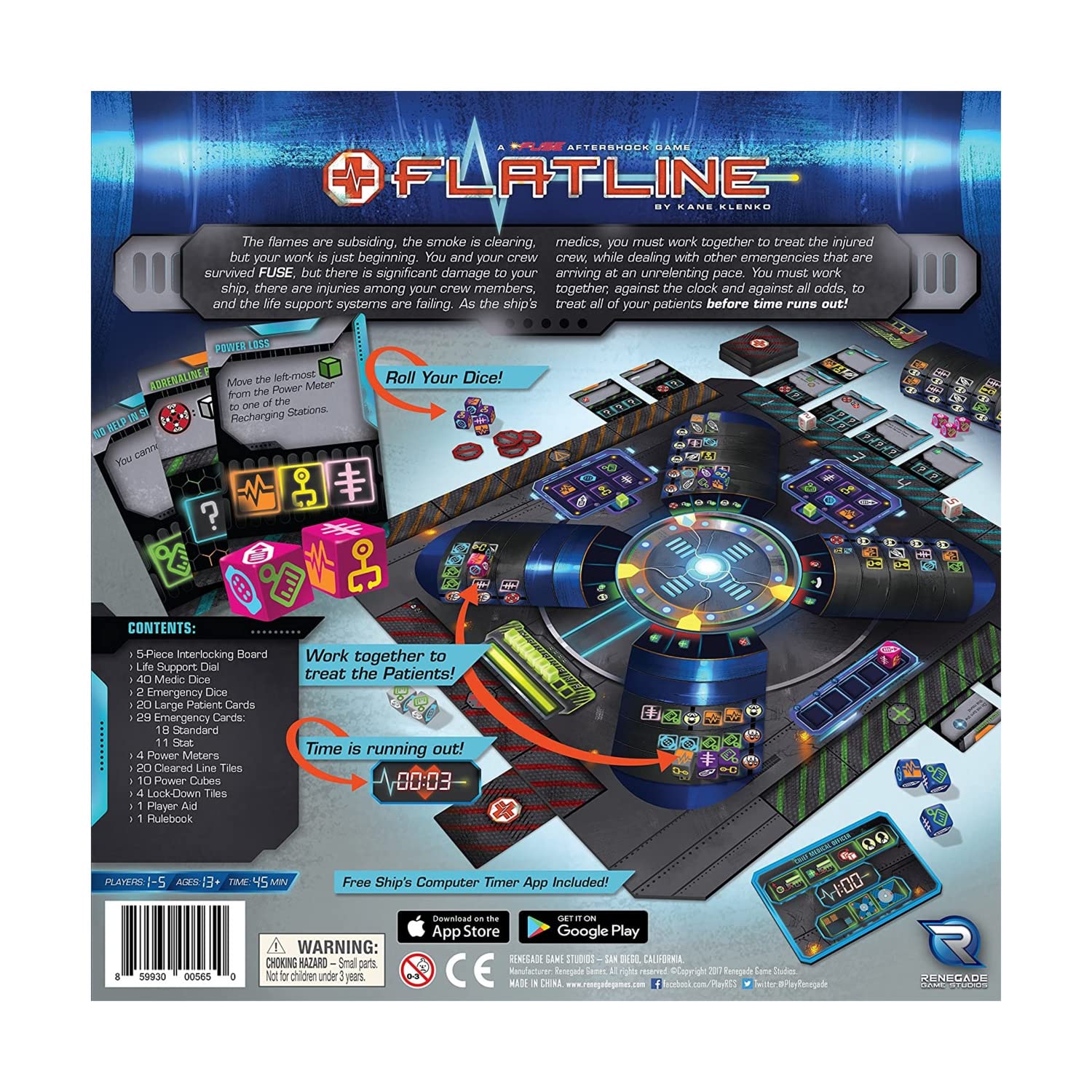 Renegade Game Studios FLATLINE - A FUSE Aftershock Game