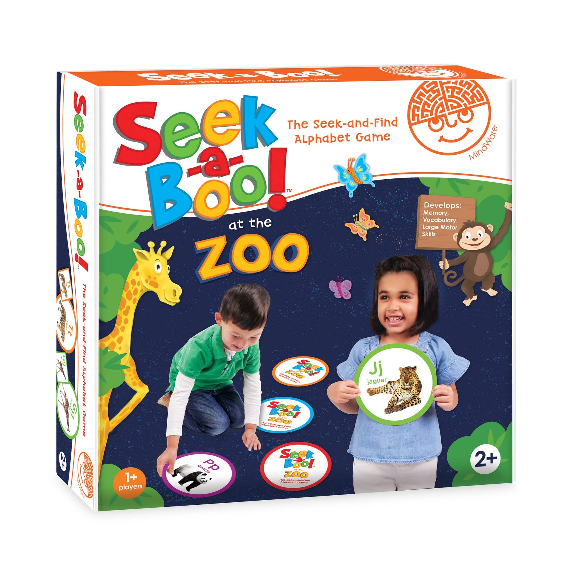 MindWare Seek-a-Boo! at The Zoo The Seek-and-Find Alphabet Matching Game - Fun Toddler Games Ages 2-4 - Improves Memory, Vocabulary and Letter
