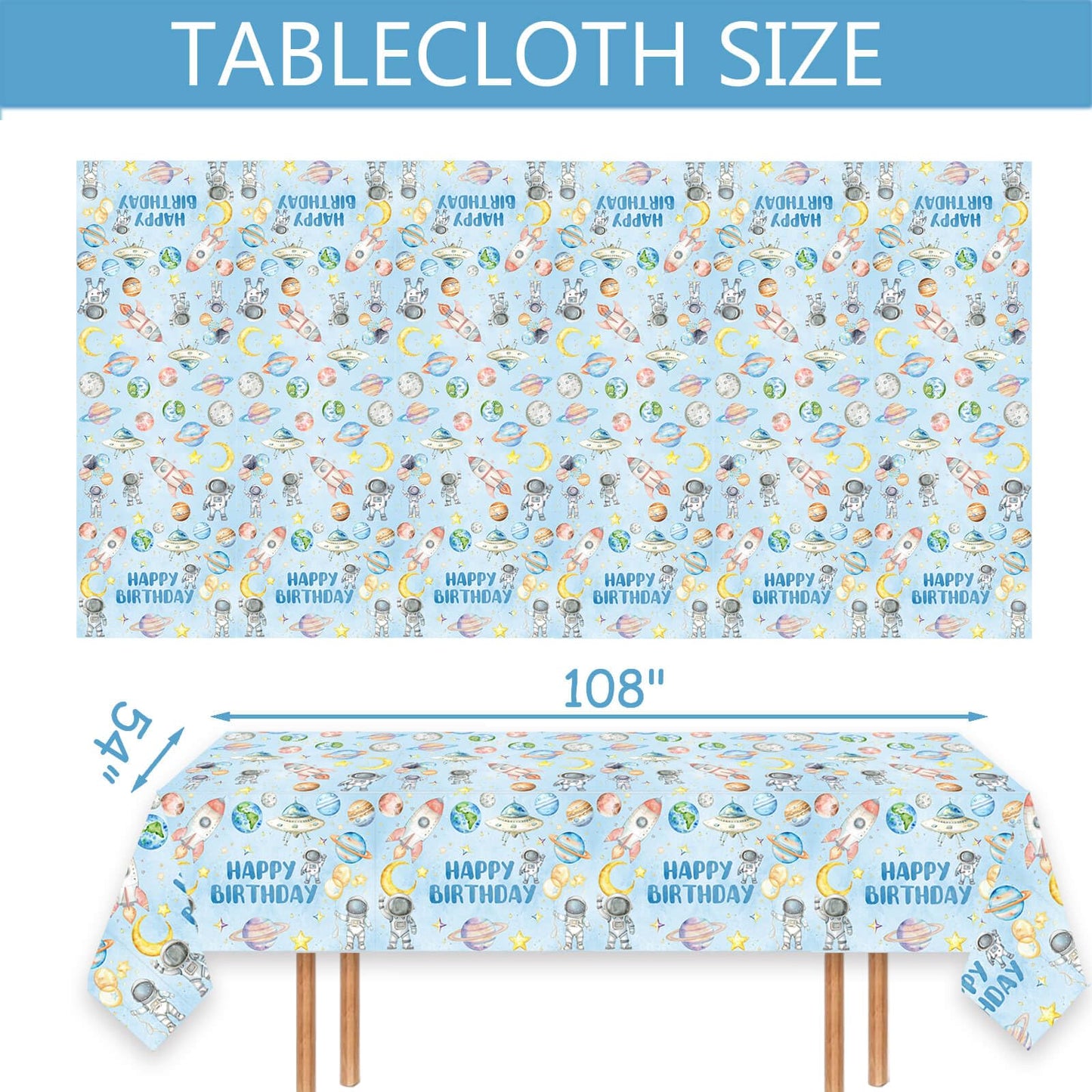 Space Birthday Party Tablecloths 1pc First Trip Around The Sun Table Cover Two The Moon Table Cloths for Ourter Space Theme Boys Baby Shower 1st 2nd