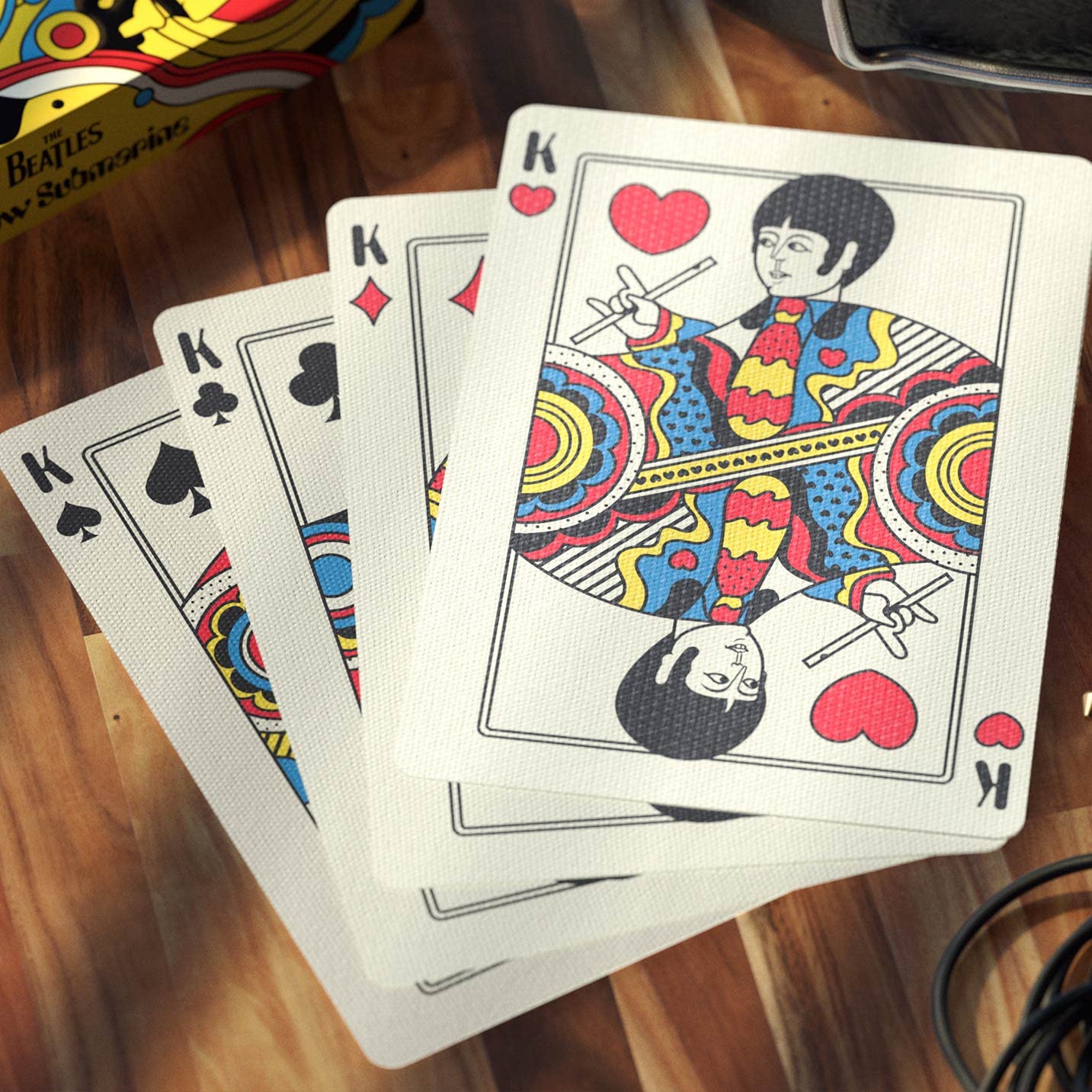 theory11 Yellow Submarine Playing Cards - Beatles Movie Theme Poker Deck with Custom Artwork, Magic, Cardistry, Game Night Gift for Music Fans, Card