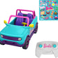 Hot Wheels Barbie RC SUV & Stickers, Can Hold & Store 2 Barbie Dolls & Accessories, Kid-Applied Stickers for Customization