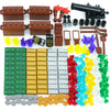 BroTex Pirates Treasure Chest Money Dollars, Silver Golden Gems Crystals Bag Torch Cannon Bricks Accessories Pack, Building Blocks Toys