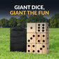 Hathaway High Roller yd Dice Set with 6 x 3.5-in Wooden Dice & Black Nylon Storage Bag, Reusable Scorecard Included yd Dice, Wood