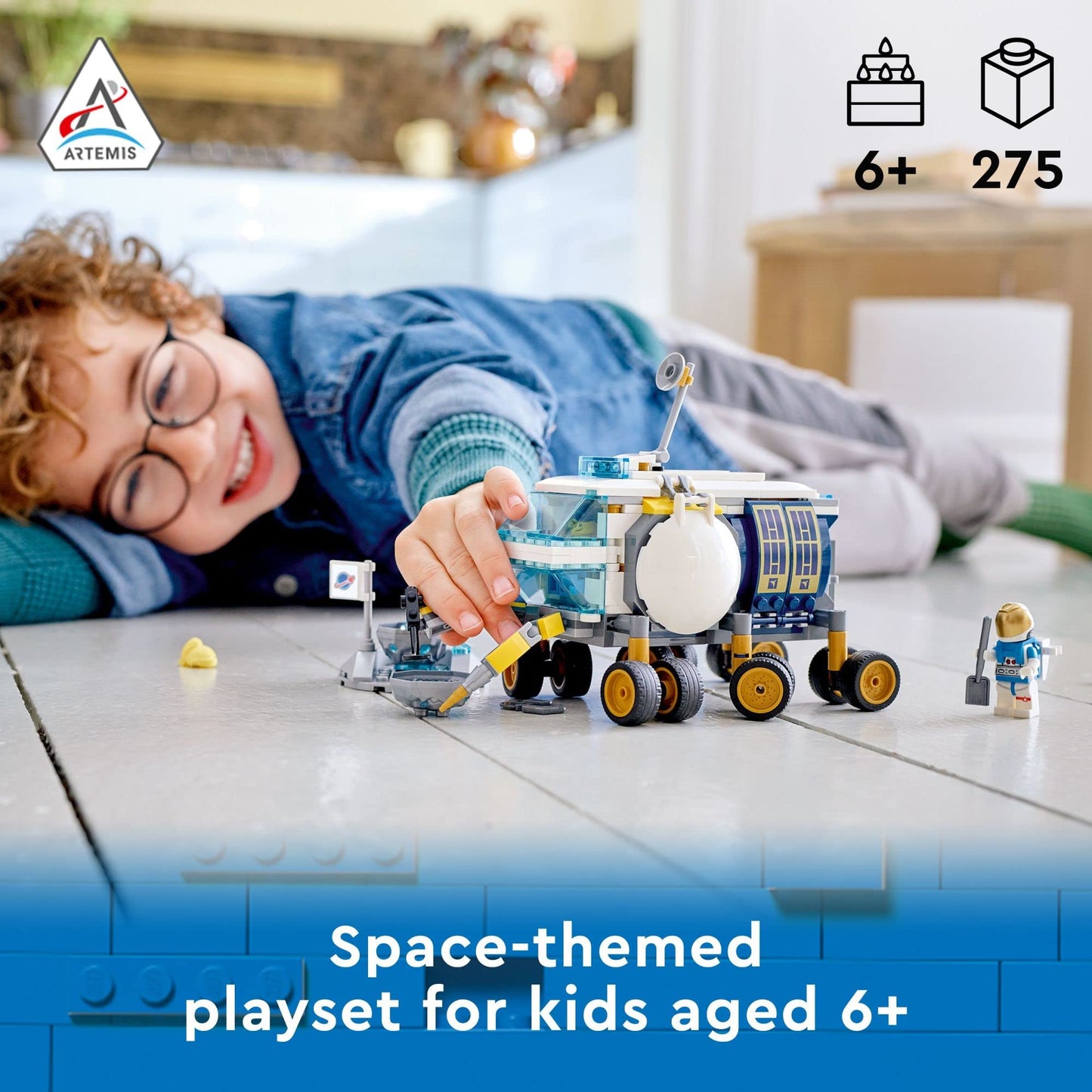 LEGO City Lunar Roving Vehicle 60348 Outer Space Toy, NASA Inspired Set for Kids 6 Plus Years Old with 3 Astronaut Minifigures