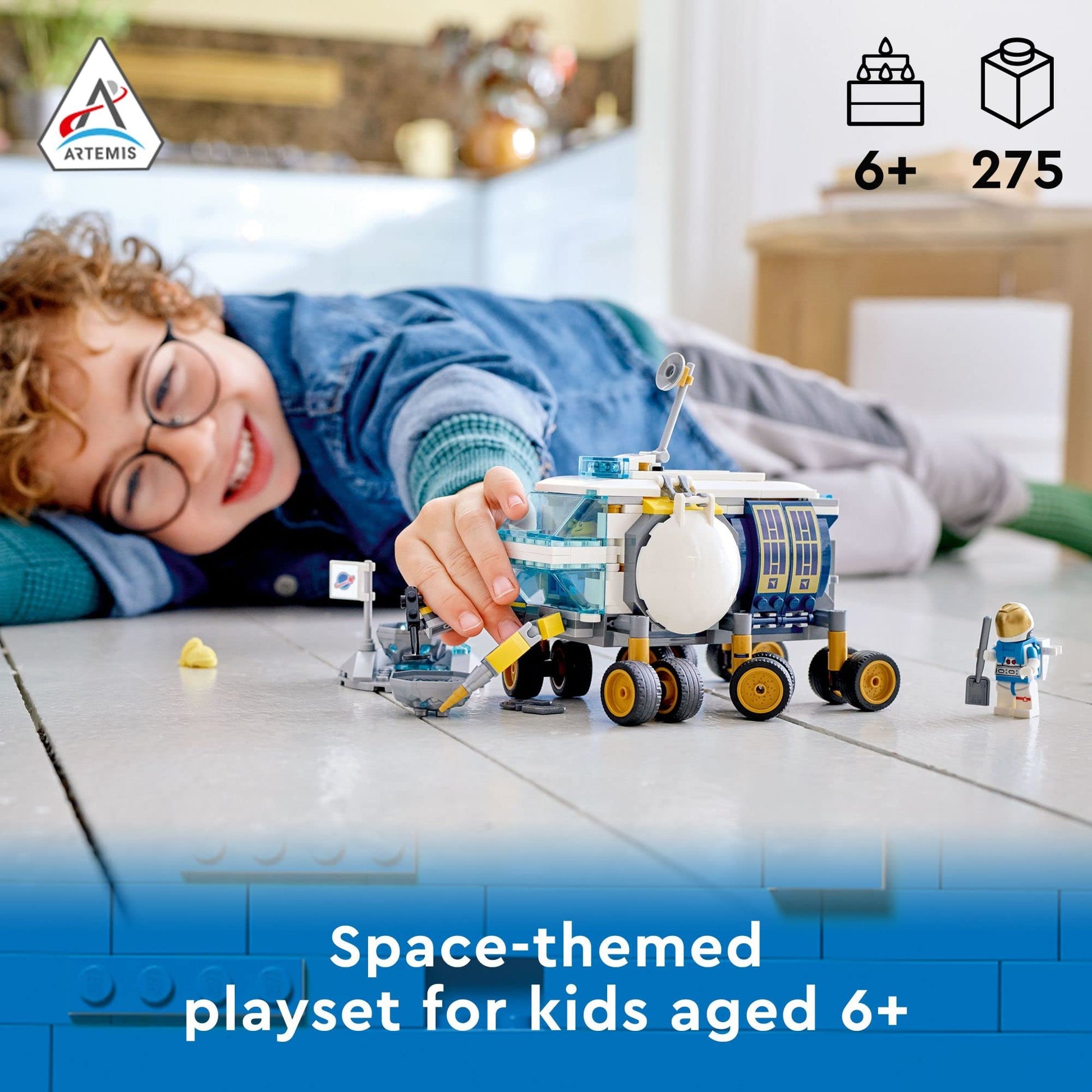 LEGO City Lunar Roving Vehicle 60348 Outer Space Toy, NASA Inspired Set for Kids 6 Plus Years Old with 3 Astronaut Minifigures