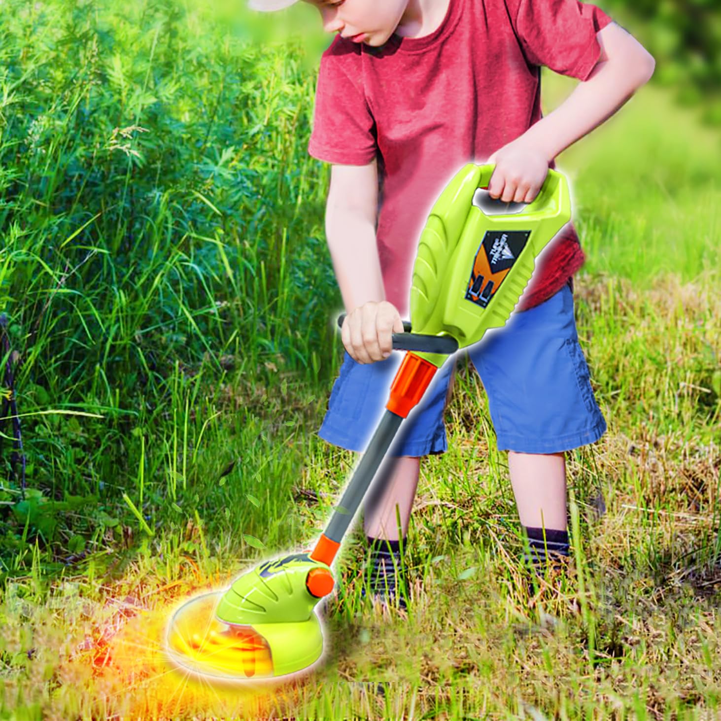 Lanard Tuff Tools: Weed Trimmer - Kids Lights & Sound Toy, Mega Yard Tool, Realistic Action Yard Work Toy, Battery Powered, Ages 3+