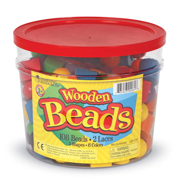 Learning Resources Wooden Beads in a Bucket