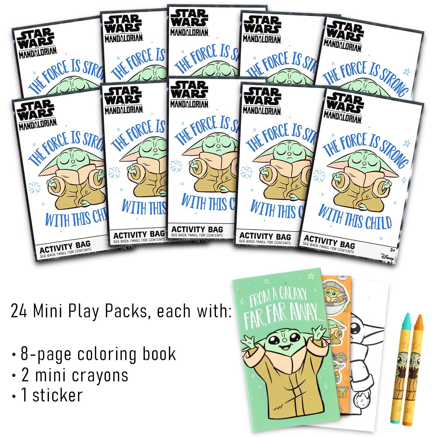 Baby Yoda Party Favors for Kids Bundle - 24 Mini Activity Packs