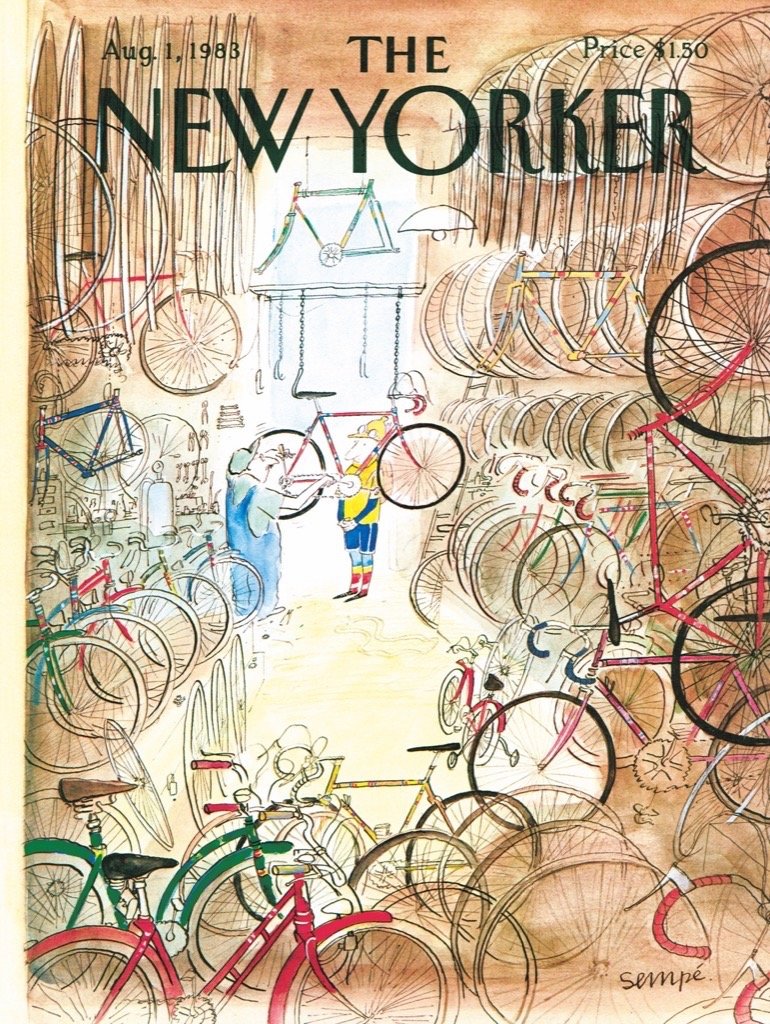 New York Puzzle Company - New Yorker Bicycle Shop - 1000 Piece Jigsaw Puzzle for Family Game Nights by Jean-Jacques Sempé