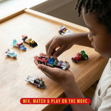 Popular Playthings Magnetic Vehicles for Toddlers 1-3, Mini Mix or Match Car Toys, Set of 9 Gift for Kids - Cars, Planes & More