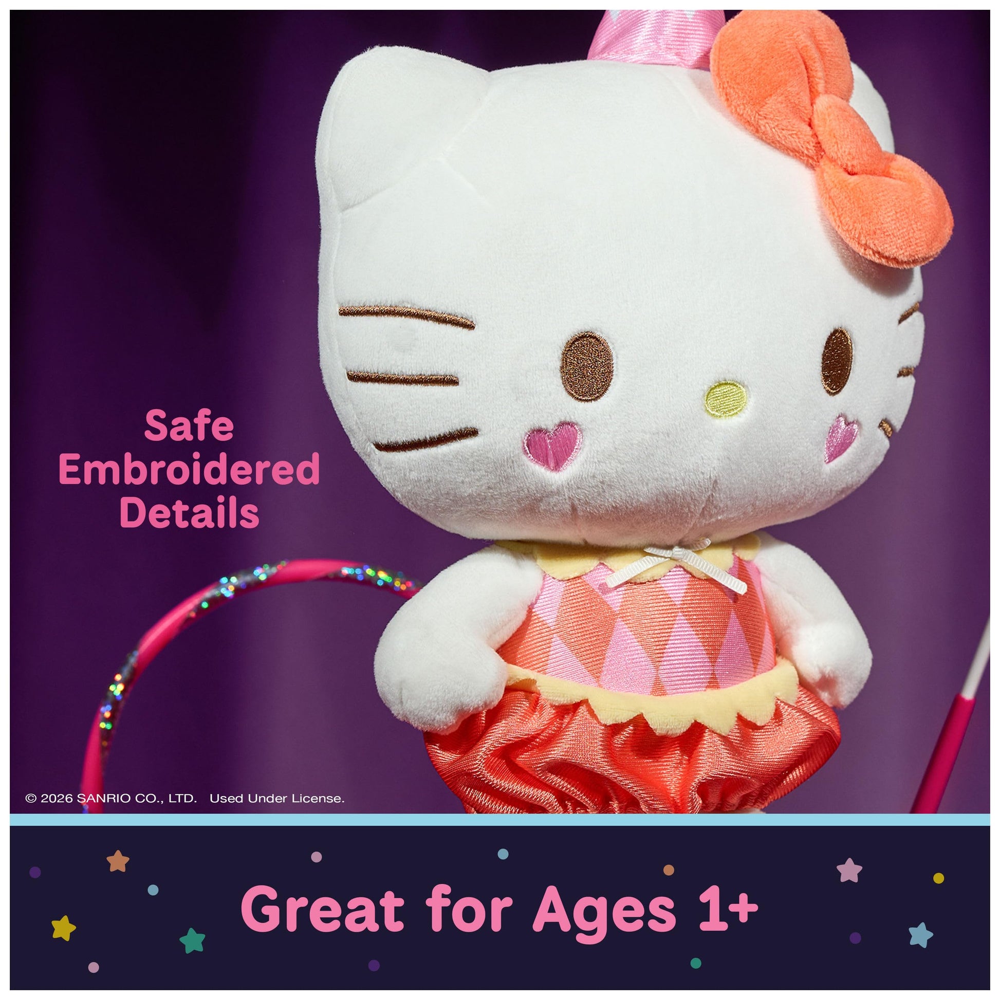 GUND Sanrio Hello Kitty Acrobat 9.5-Inch Circus Plush Toy for Ages 1+