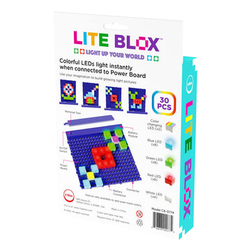E-Blox Lite Blox STEM Builder Kit (30 Pieces), Colorful LED Lights, Building Blocks Toy Set, Great Science Project for Kids, Birthday Gift, Boys