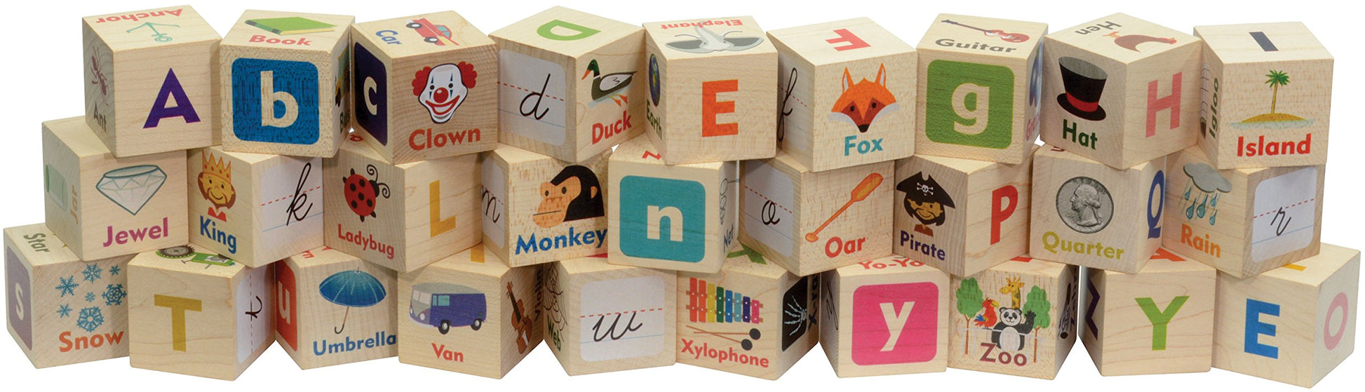 Maple Landmark Letter Picture ABC Blocks - Made in USA