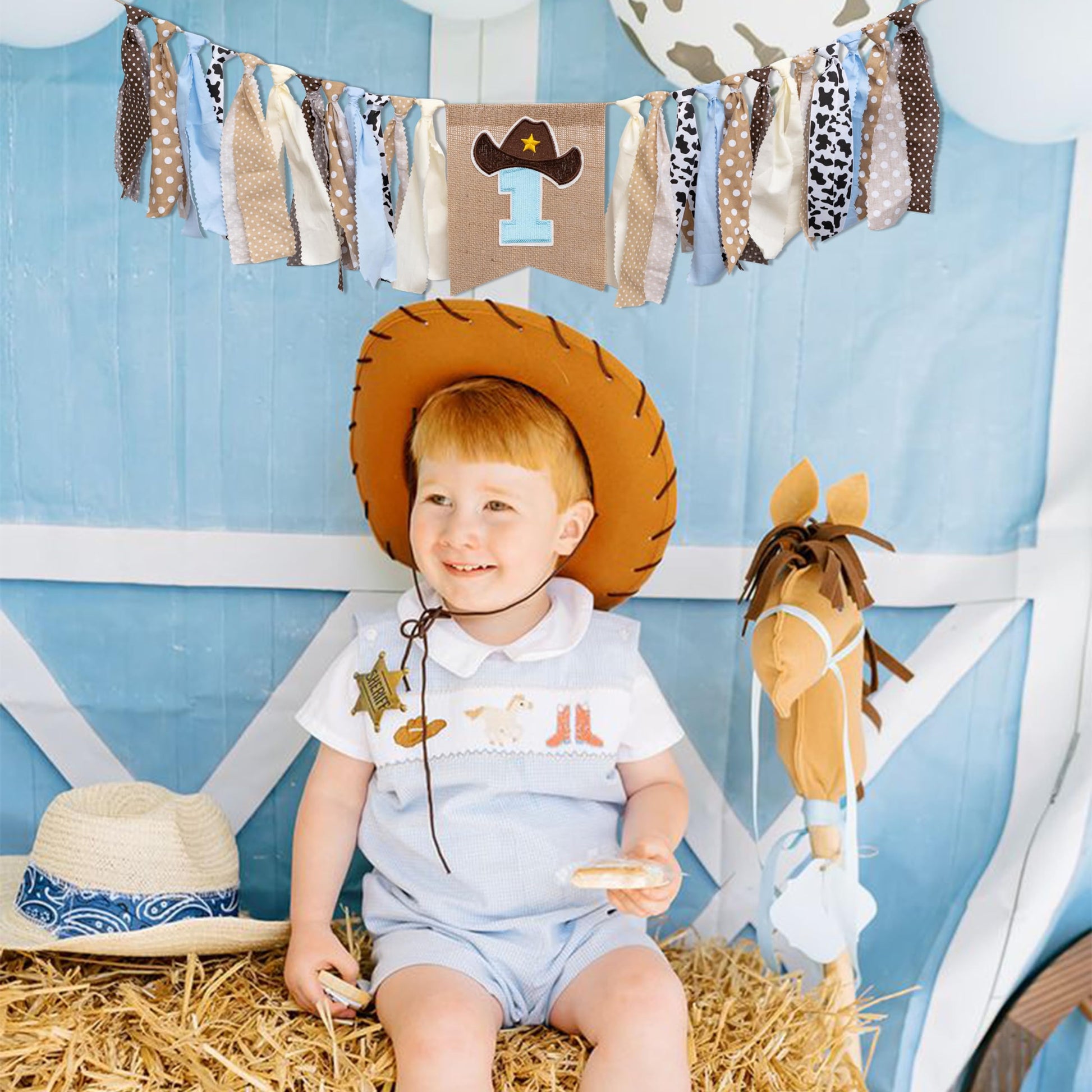 Vgaruint Cowboy Rodeo 1st Birthday High Chair Banner