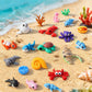 Eisfiel 24Pcs 3D Printed Sea Animal Toys, 3D Printed Ocean Animals Figurines Toys for Kids, Flexible Articulated Fidget Toys for Birthday Party Favors