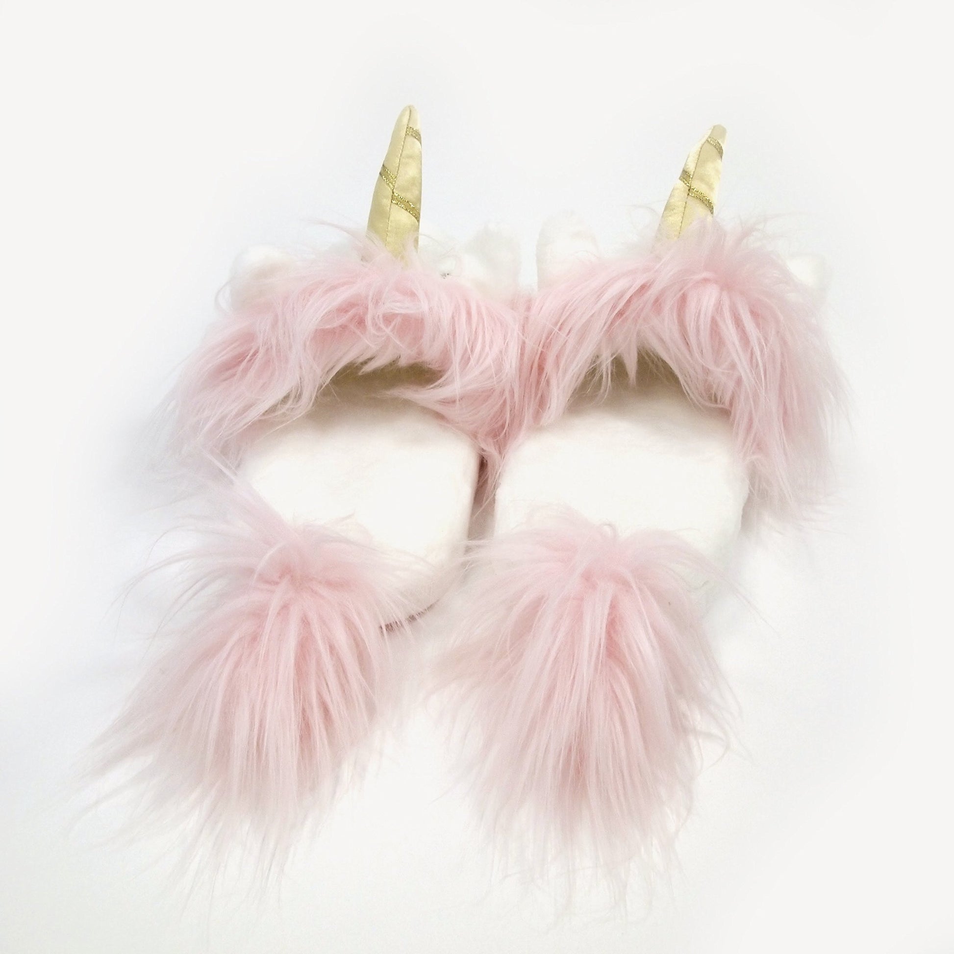 GUND Unicorn Slippers Plush One Size Slippers, White