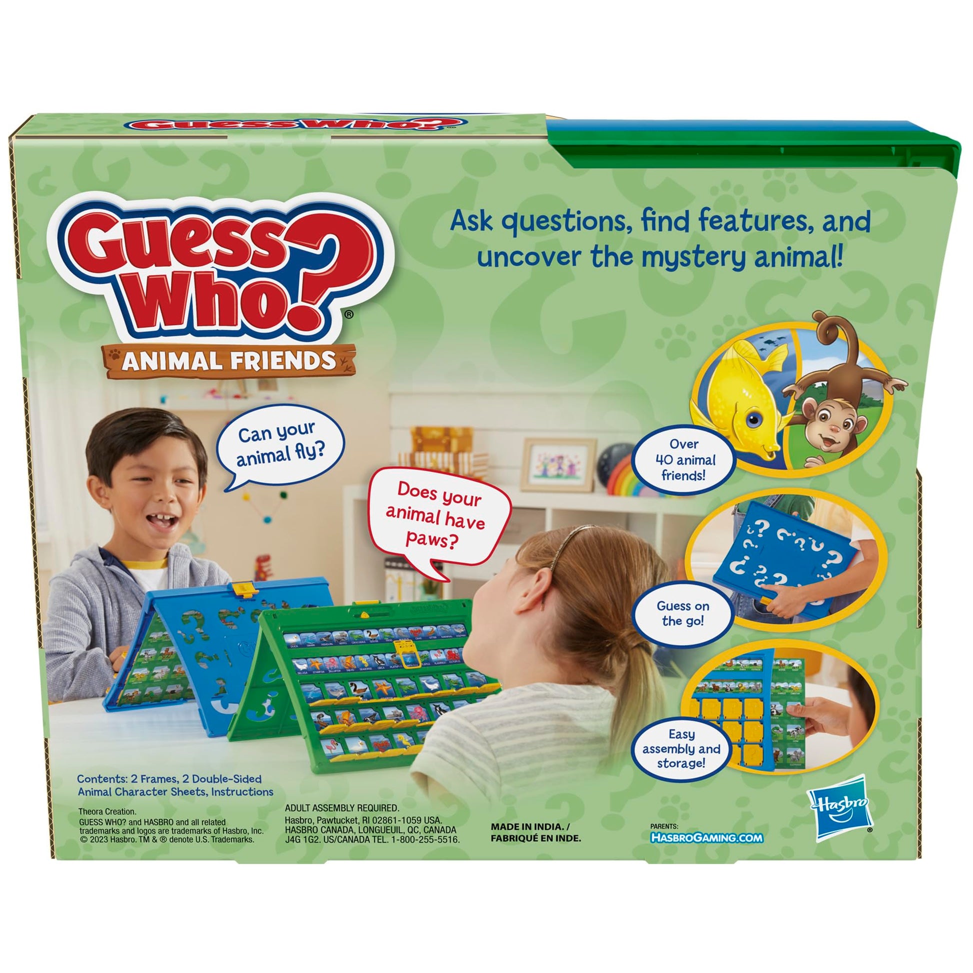 Hasbro Gaming Guess Who? Animal Friends Game | 2 Double-Sided Animal Sheets | 2-Player Board Games for Kids | Easter Gifts for Boys and Girls | Ages