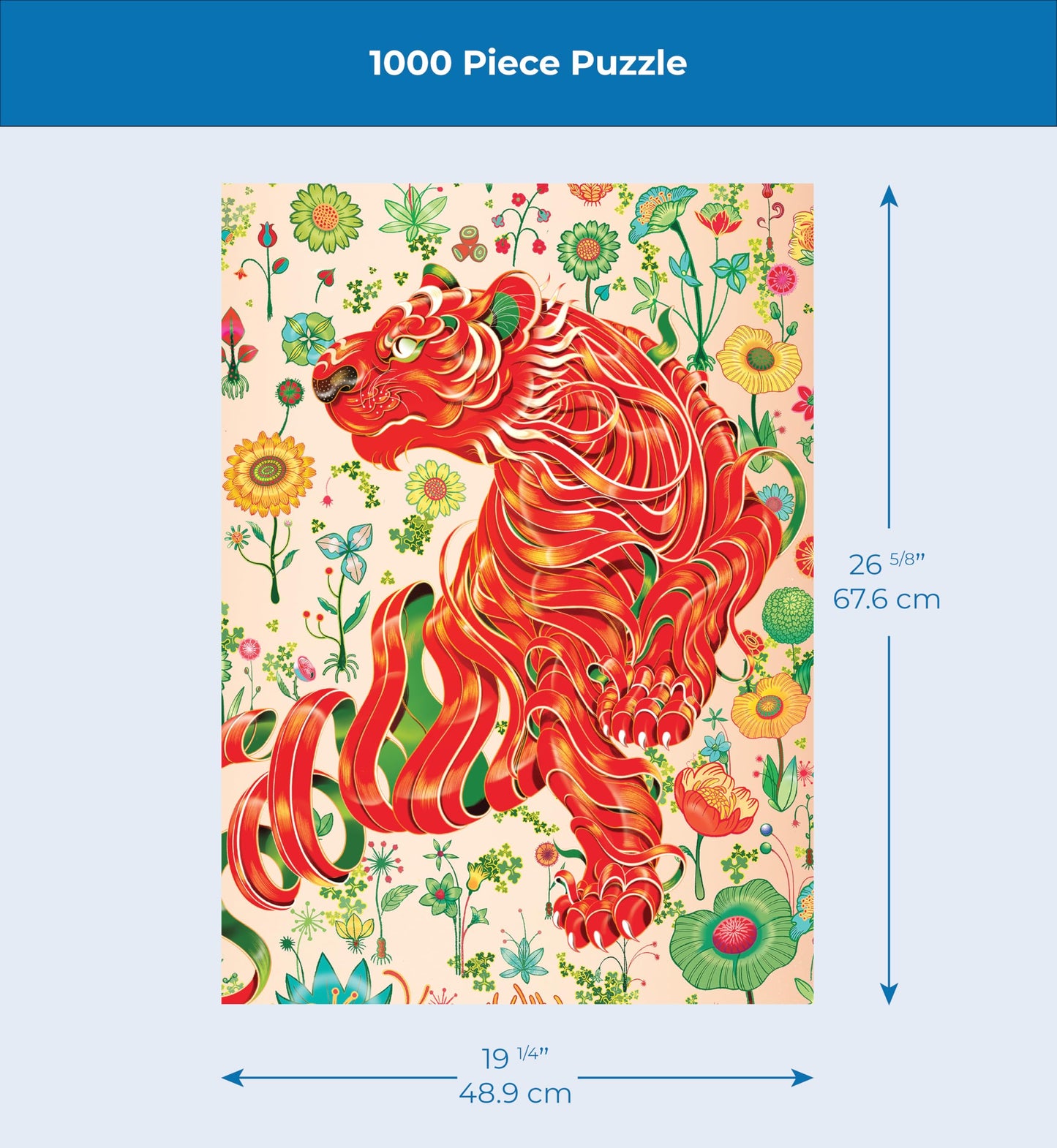 New York Puzzle Company - Victo Ngai Ribbonborn - 1000 Piece Jigsaw Puzzle for Family Game Nights by Victo Ngai