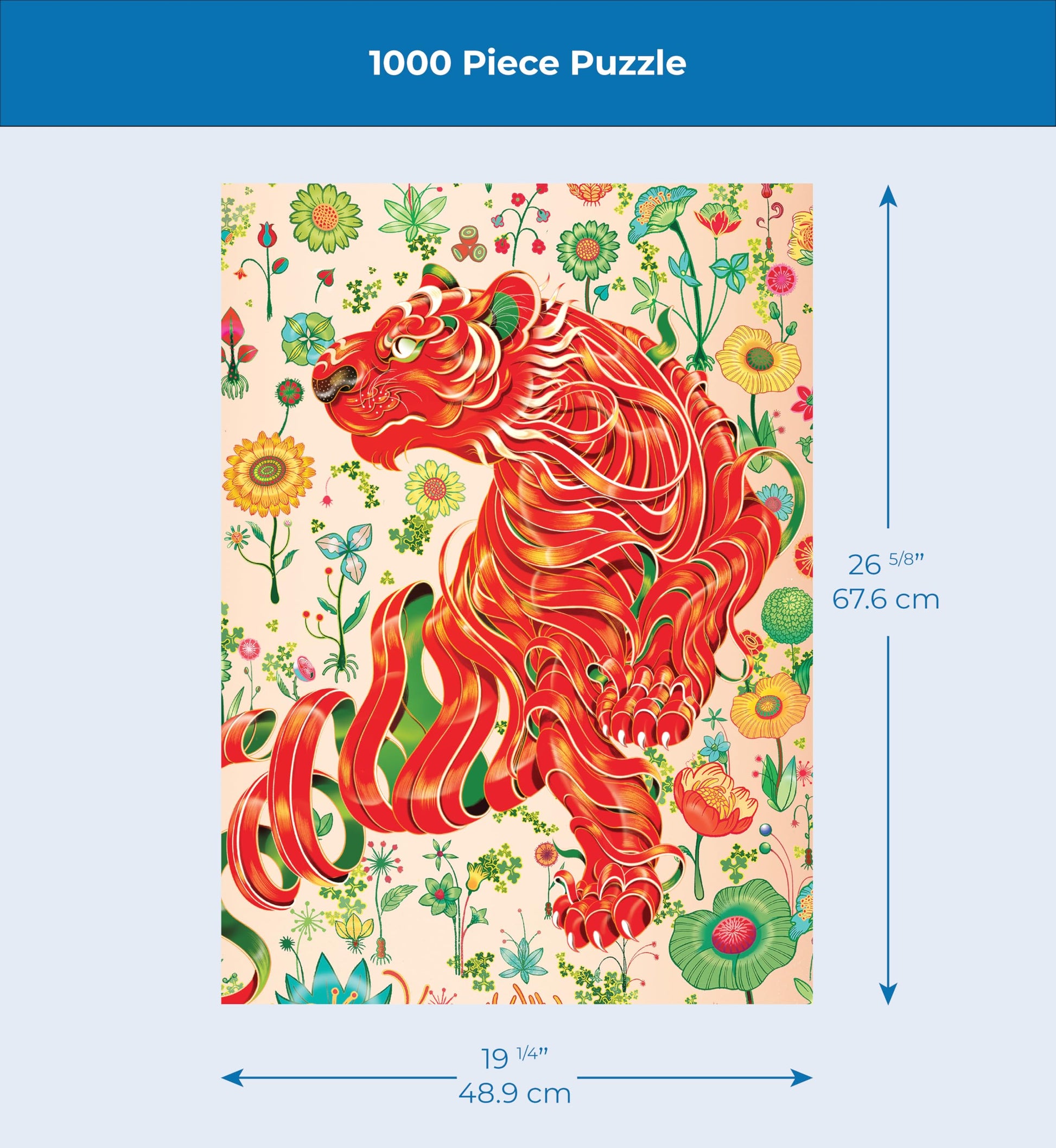 New York Puzzle Company - Victo Ngai Ribbonborn - 1000 Piece Jigsaw Puzzle for Family Game Nights by Victo Ngai
