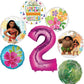Moana 2nd Birthday Party Supplies 7pc Balloon Bouquet Decorations