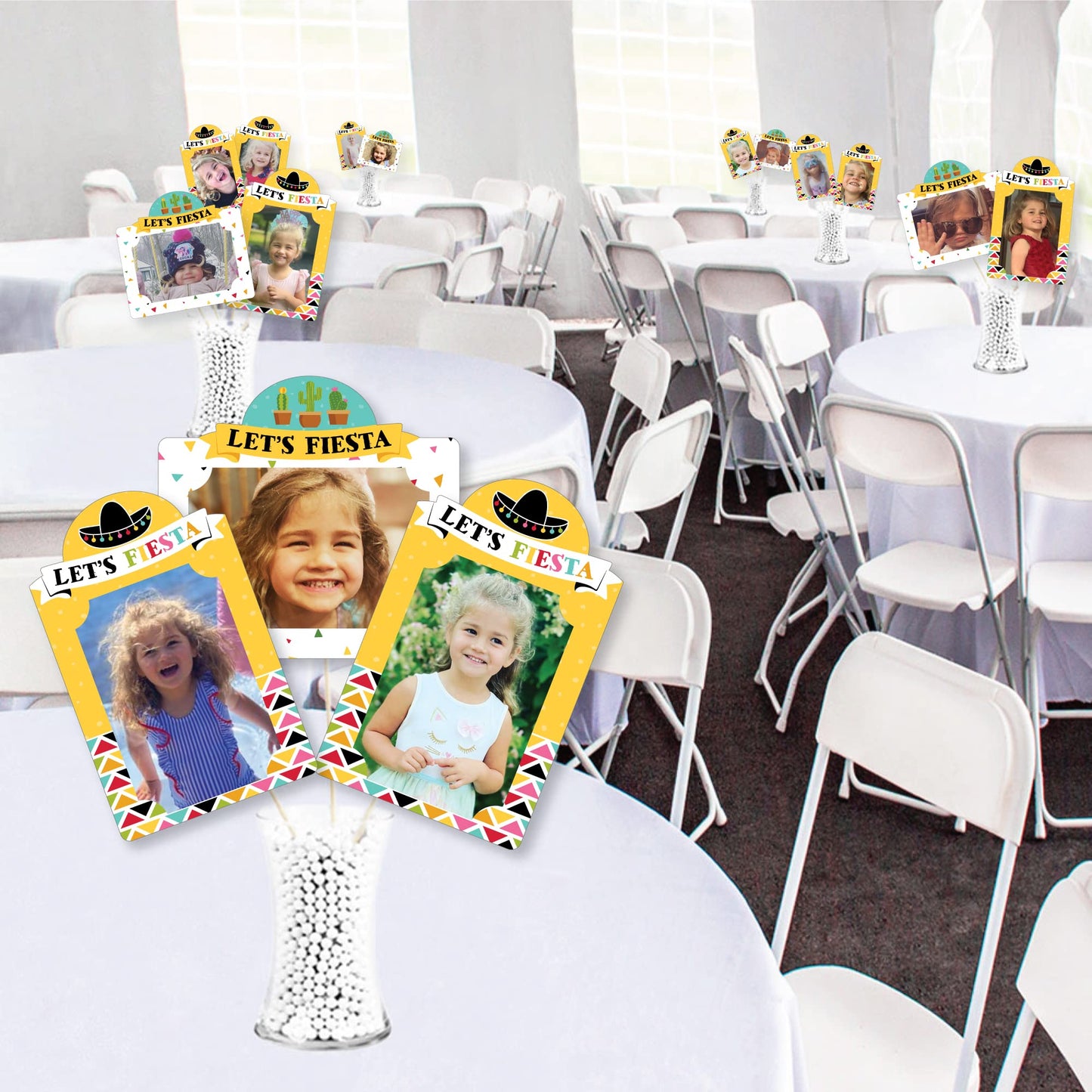Big Dot of Happiness Let’s Fiesta - Mexican Fiesta Picture Centerpiece Sticks - Photo Table Toppers - 15 Pieces