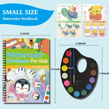 Kalysky Paint with Water Books for Kids Ages 2-4 4-8, Watercolor Coloring Book for Kids, Toddlers Watercolor Painting Book, Water Color Paint Set