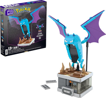 MEGA Pokémon Building Toys Set Mini Motion Golbat with 313 Pieces, Wing Flapping Motion, 5 Inches Tall, for Adult Collectors