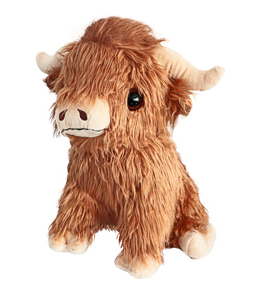 illuOKey Highland Cow Stuffed Animal, 16-inch Large and Cute Highland Cow Plush, Fluffy Cow Stuffed Animal, Stuffed Cow Plush for Kids Play, Pillow
