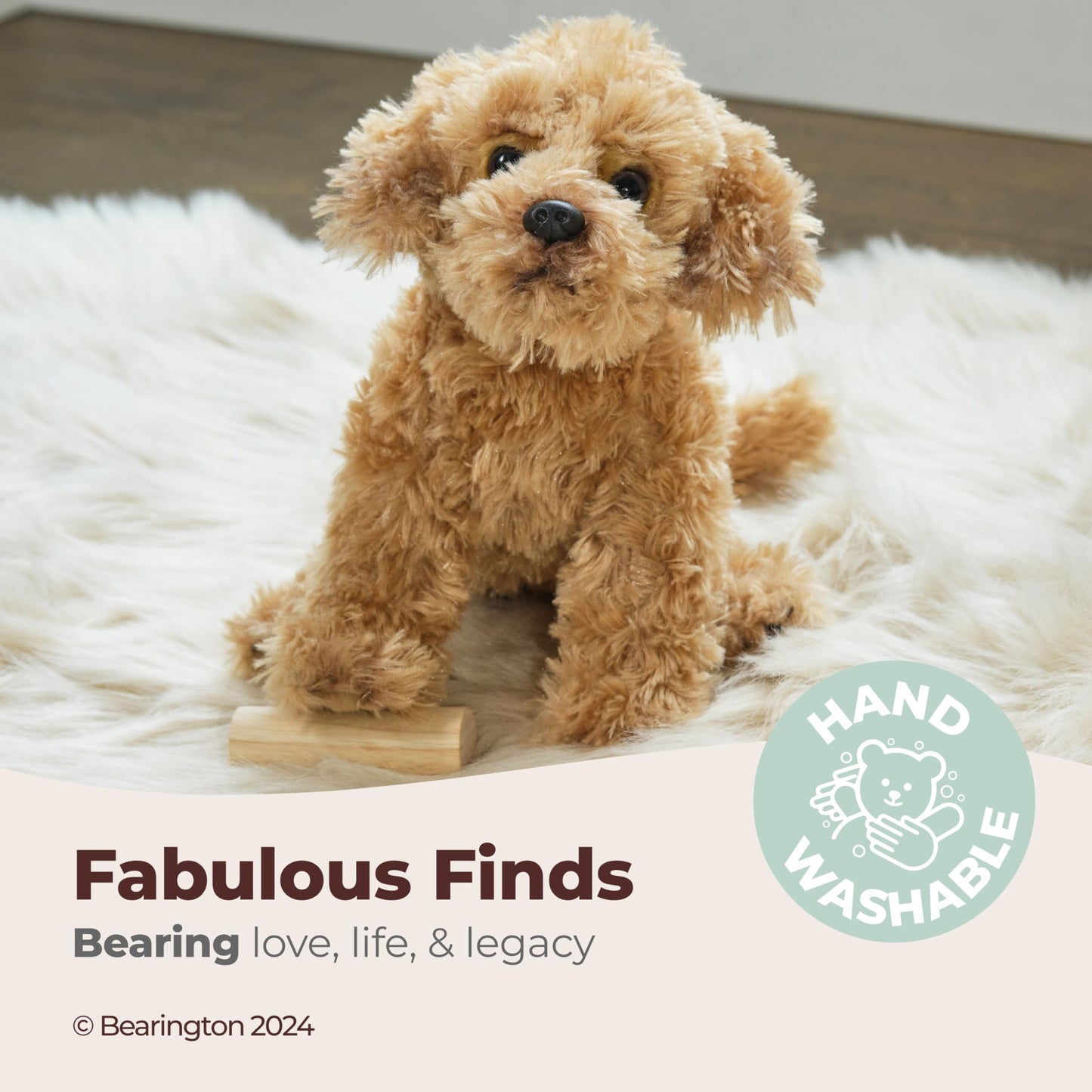 Bearington Lovely Doodles Caramel Dog Stuffed Animal 14 in - Puppy Stuffed Animals - Plush Dog Toys for Kids Goldendoodle Labradoodle Plushies -