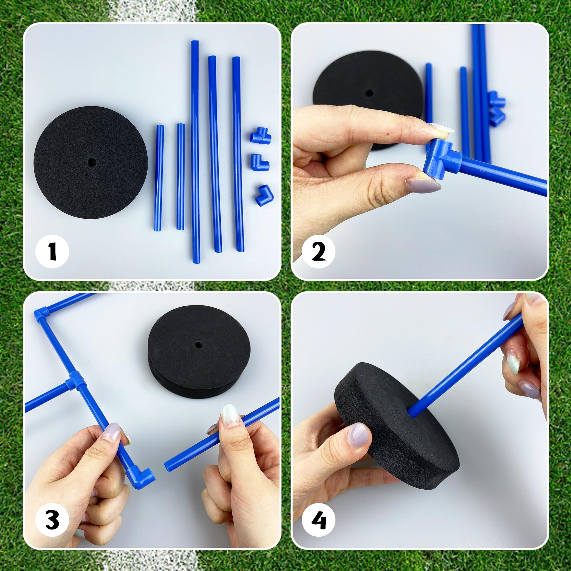 5 PCS Large Football Party Goal Post Decoration Kit with 2 PCS 15.75 in Field Goal Posts 1 PCS 59 in Court Table Runner 2 PCS 3.35IN Footballs