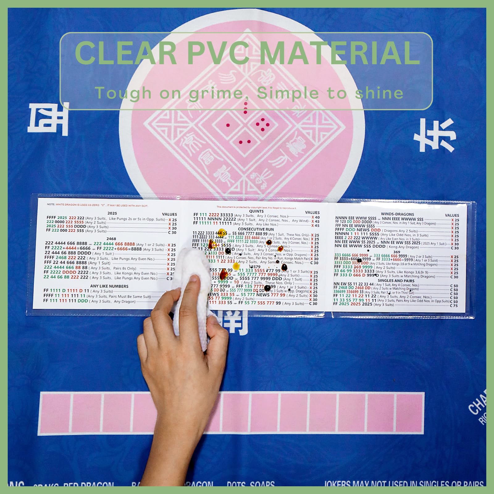 2026 MahjongCard Sleeves 4PCS, Transparent Plastic Covers