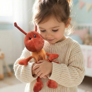 JoyAmigo Ant Plush Stuffed Animal Insect Toy, 8 Inch Soft Red Ant Bug Plushies, Kids Birthday Party Costume, Ants Go Marching Nursery Decoration Bugs