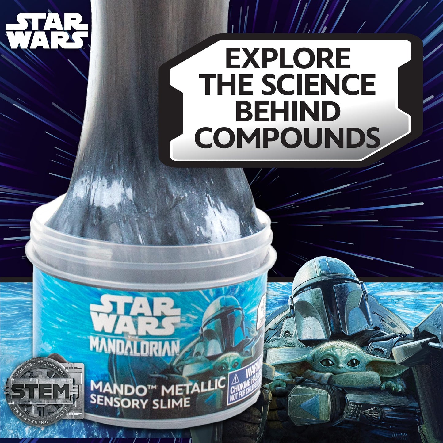 STAR WARS The Mandalorian Metallic Slime, 8oz Star Wars Slime & Merch, Pre-Made Slime, Party Favors for Kids, Perfect for Goodie Bags, Desk Toys,