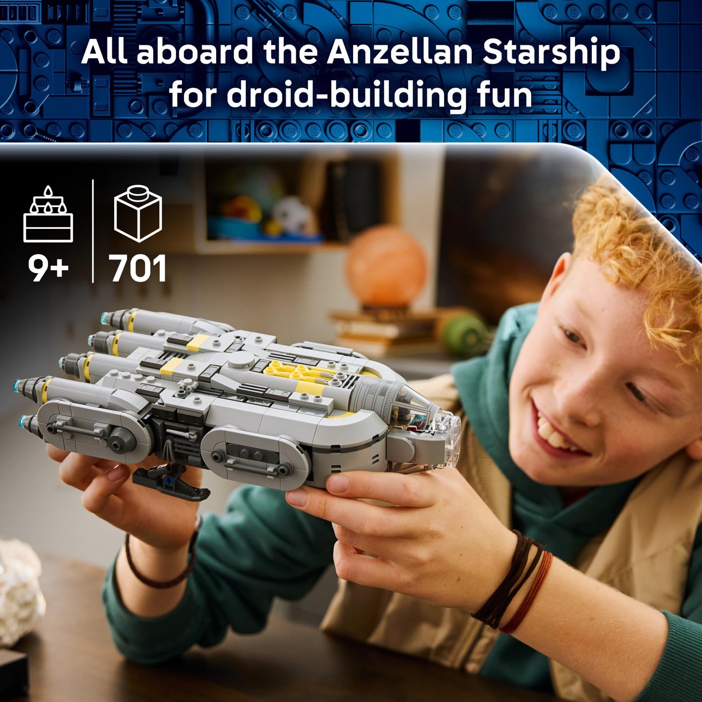 LEGO Star Wars: The Mandalorian and Grogu Anzellan Starship Building Toy - Build and Display Set for Boys & Girls, Ages 9+ - Star Wars Gifts for Kids