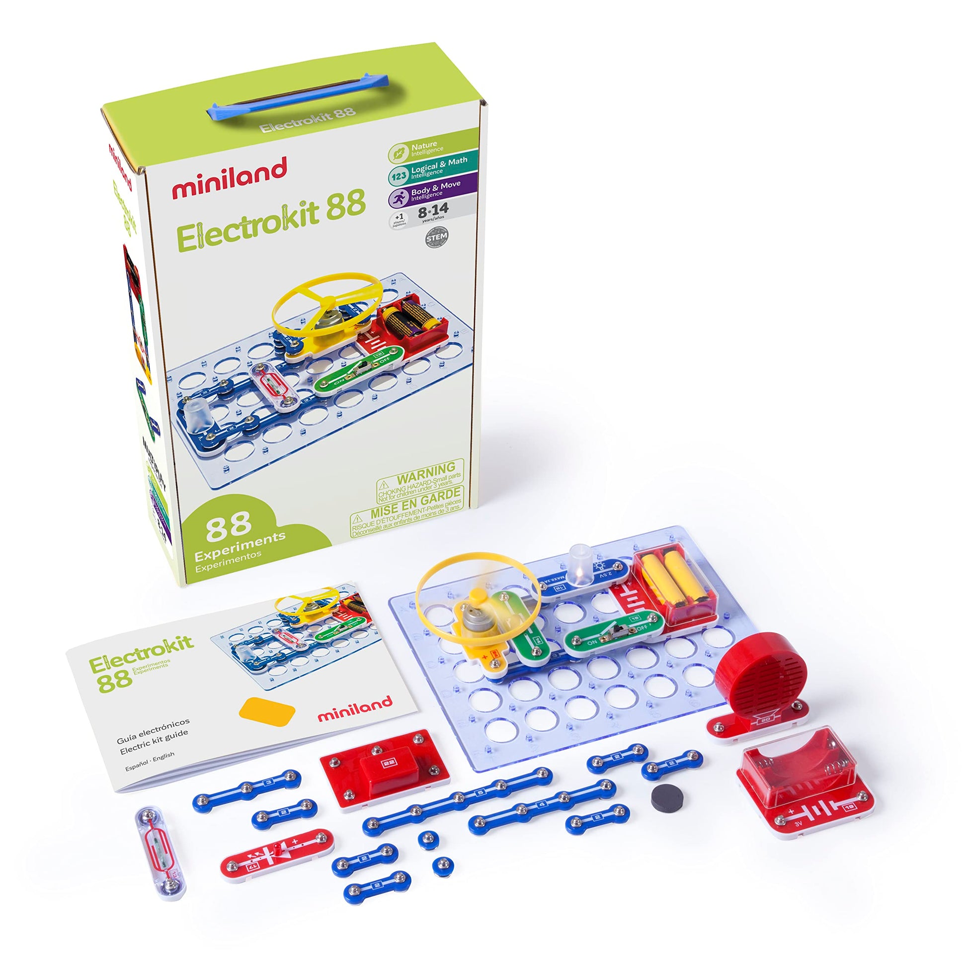 Miniland 50.99101 Electrokit 88 Experiments, Multi-Color