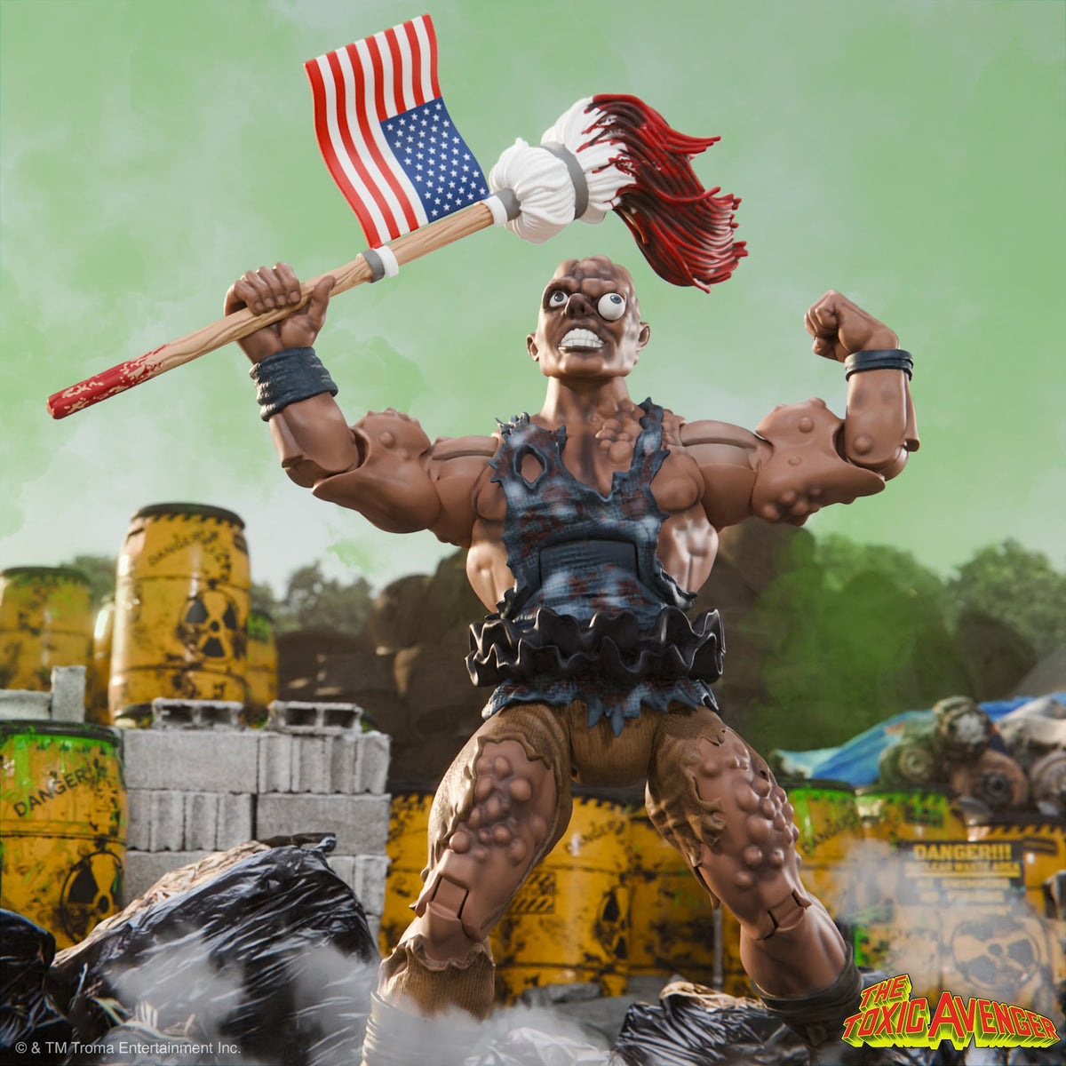 Super7 ULTIMATES! Toxic Avenger (Movie Version) - 7" Toxic Avenger Action Figure with Accessories Classic Cartoon Collectibles and Retro Toys